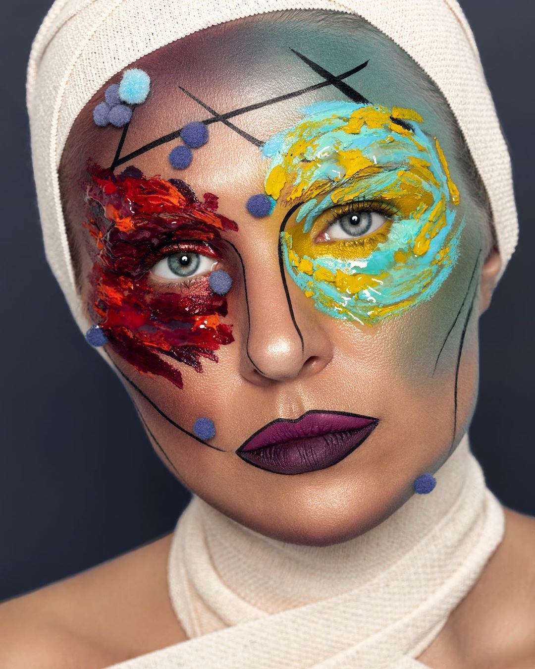Young Lady With Creative Bright Make Up